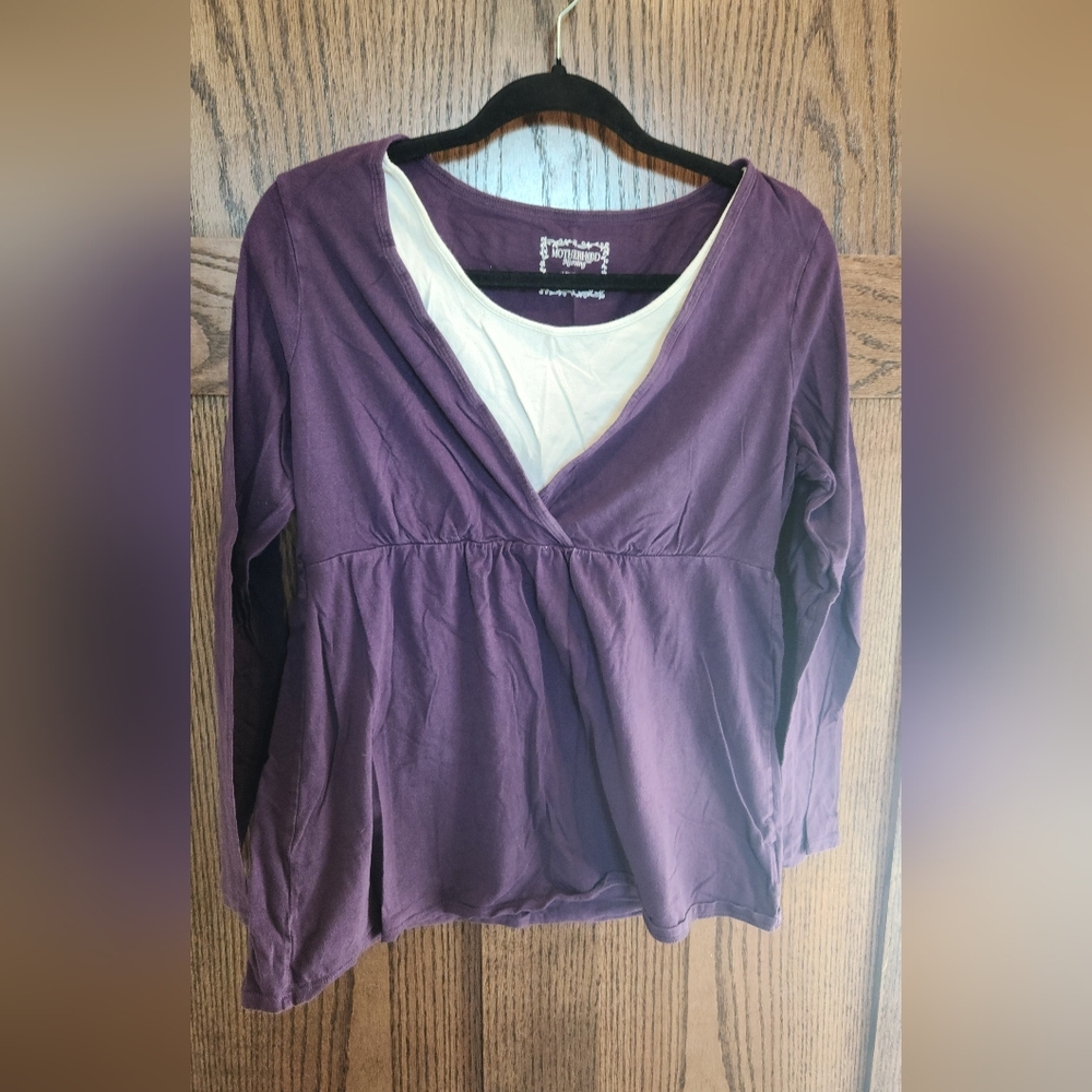 Motherhood Maternity Purple Long Sleeve Top